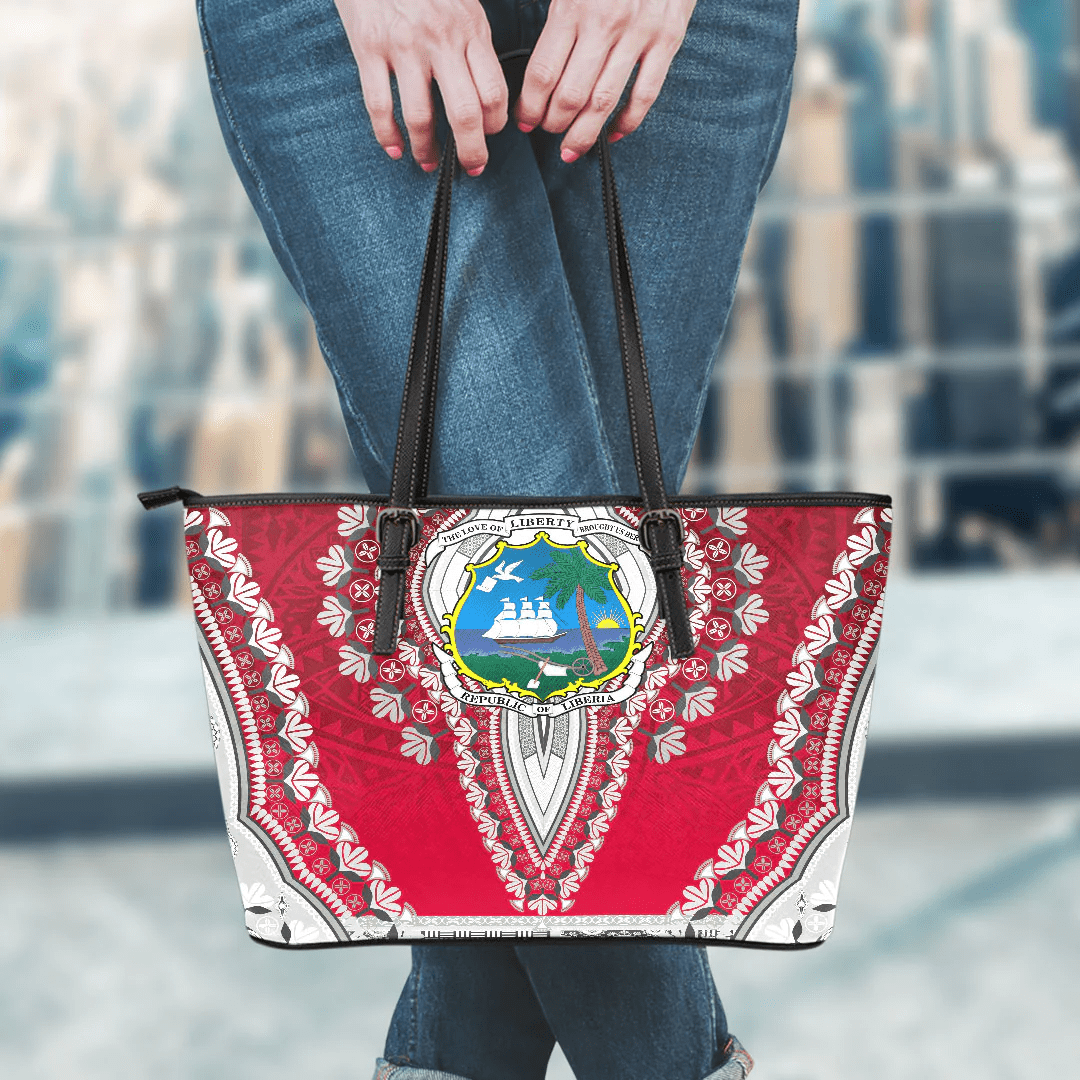 Africa Bag Liberia Leather Tote Bag Vintage African Dashiki