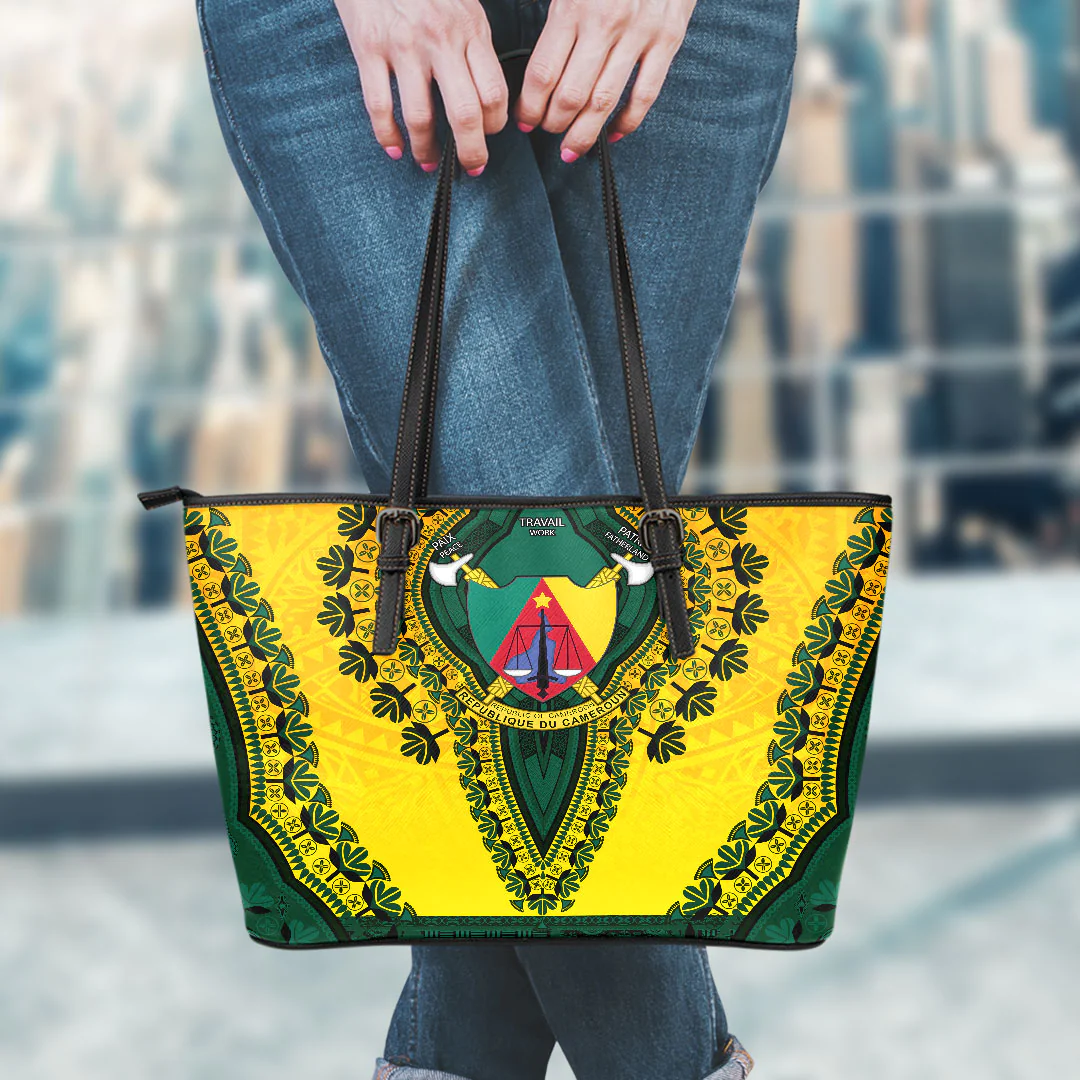 Africa Bag Cameroon Yellow Version Leather Tote Bag Vintage African Dashiki