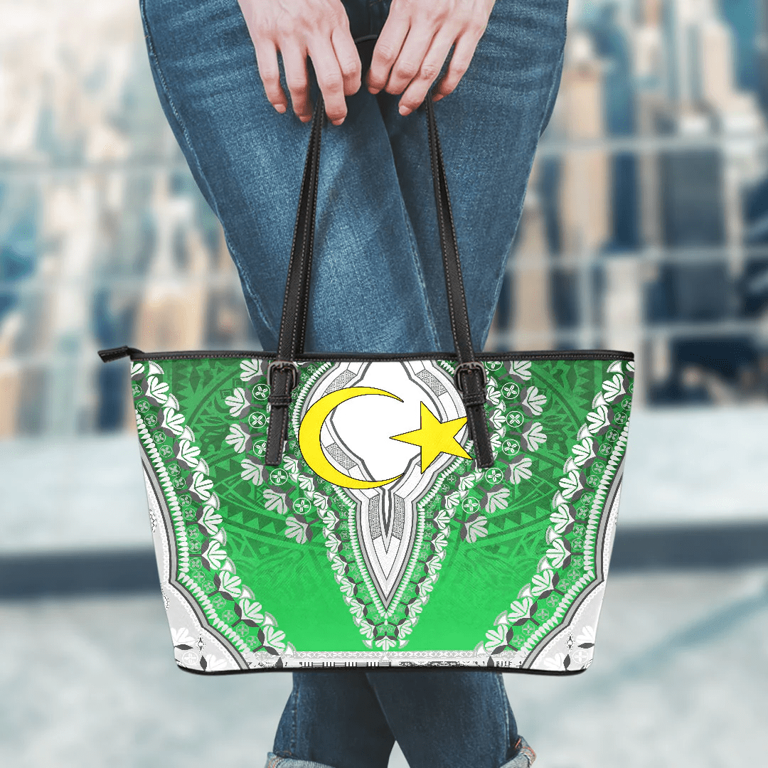 Africa Bag Libya Green Version Leather Tote Bag Vintage African Dashiki