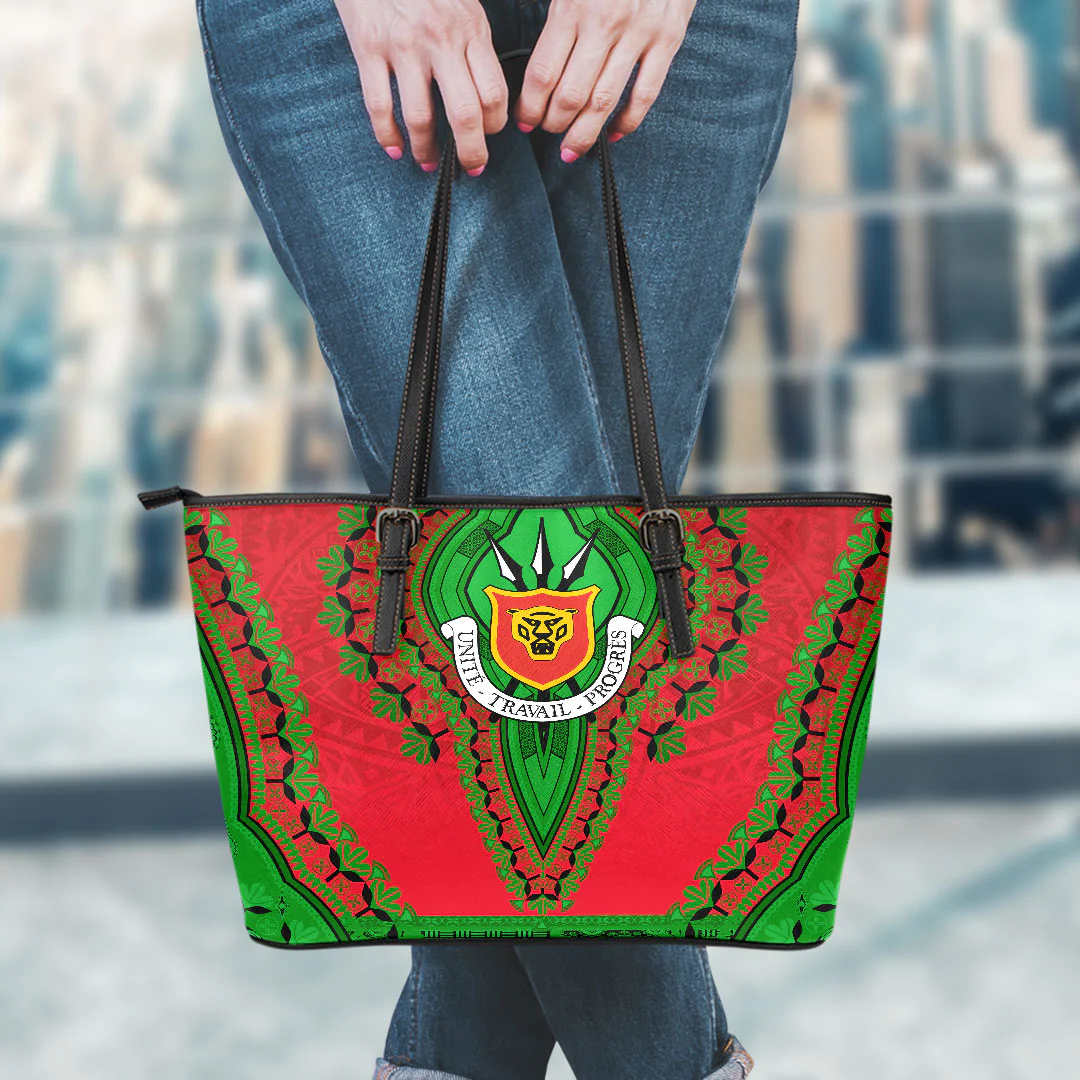 Africa Bag Burundi Red Verison Leather Tote Bag Vintage African Dashiki