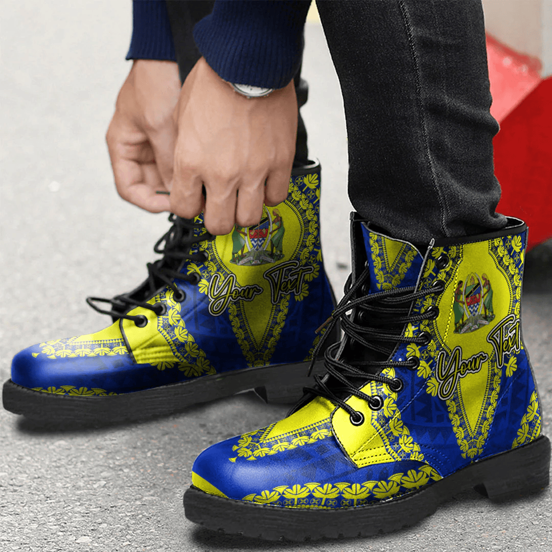 Africa Boots Tanzania Leather Boots Vintage African Dashiki