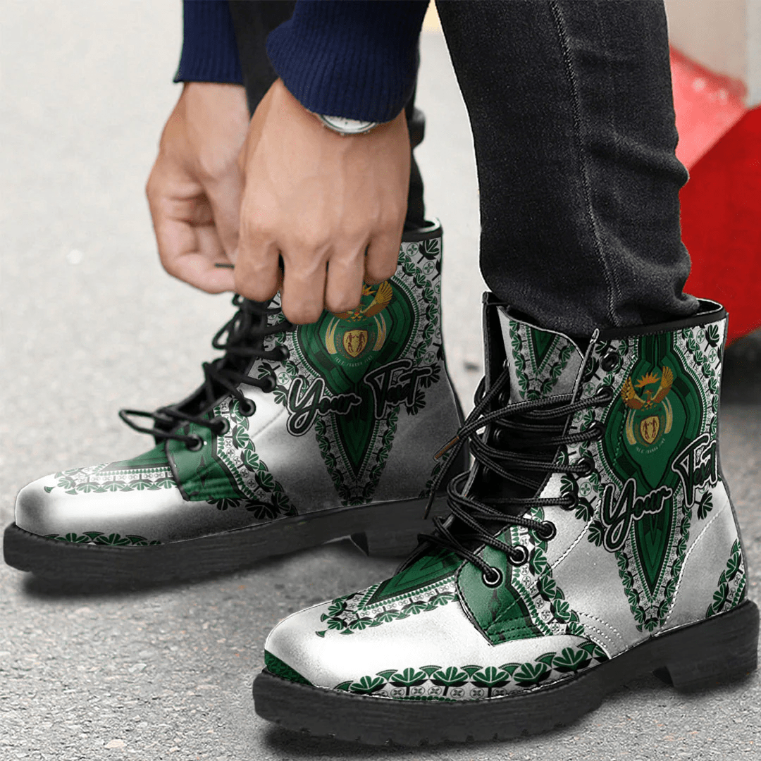 Africa Boots South Africa White Version Leather Boots Vintage African Dashiki