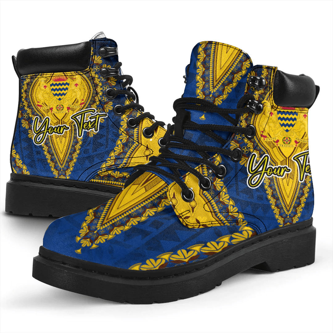 Africa Boots Chad Blue Version All Season Boots Vintage African Dashiki
