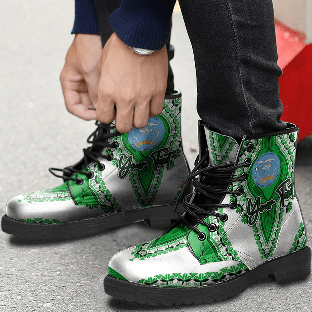 Africa Boots Mali White Version Leather Boots Vintage African Dashiki