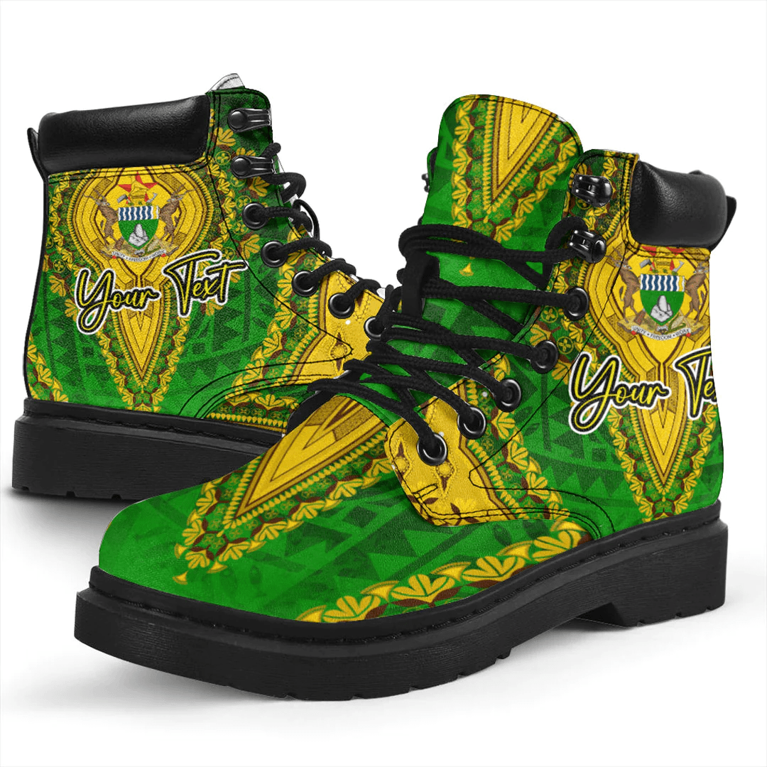 Africa Boots Zimbabwe Green Version All Season Boots Vintage African Dashiki