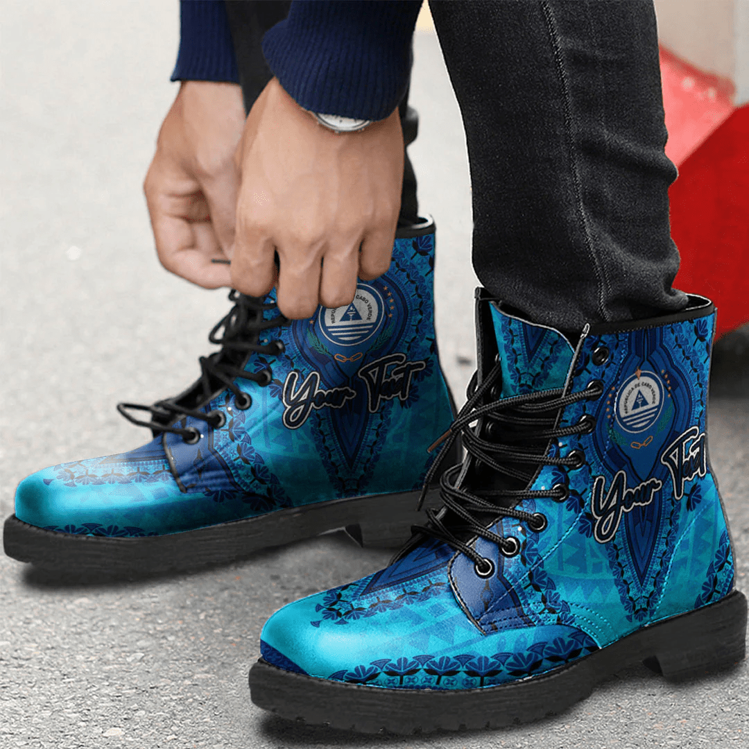 Africa Boots Cape Verde Special Version Leather Boots Vintage African Dashiki