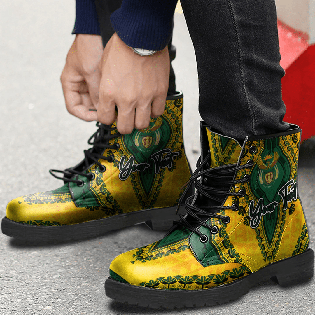 Africa Boots South Africa Yellow Version Leather Boots Vintage African Dashiki
