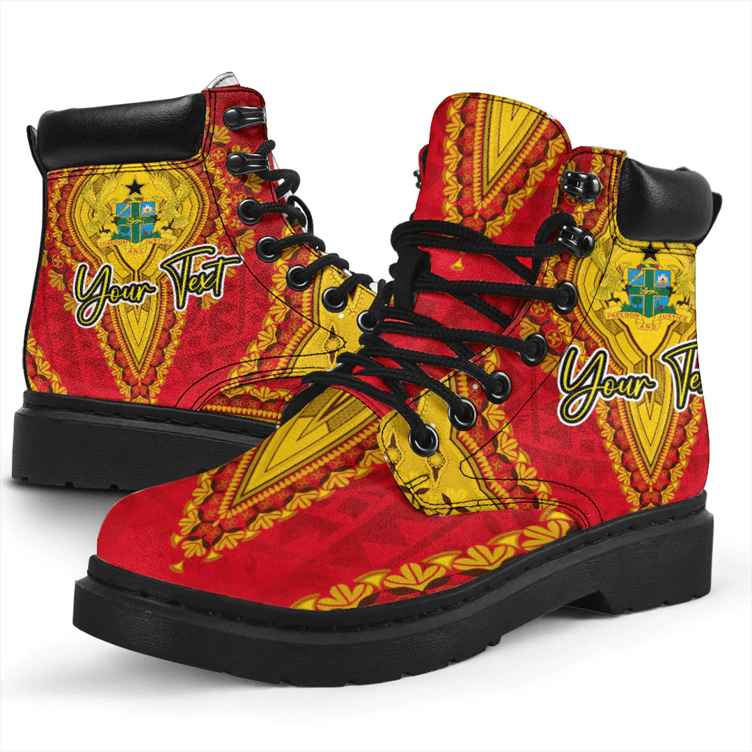 Africa Boots Ghana Red Version All Season Boots Vintage African Dashiki