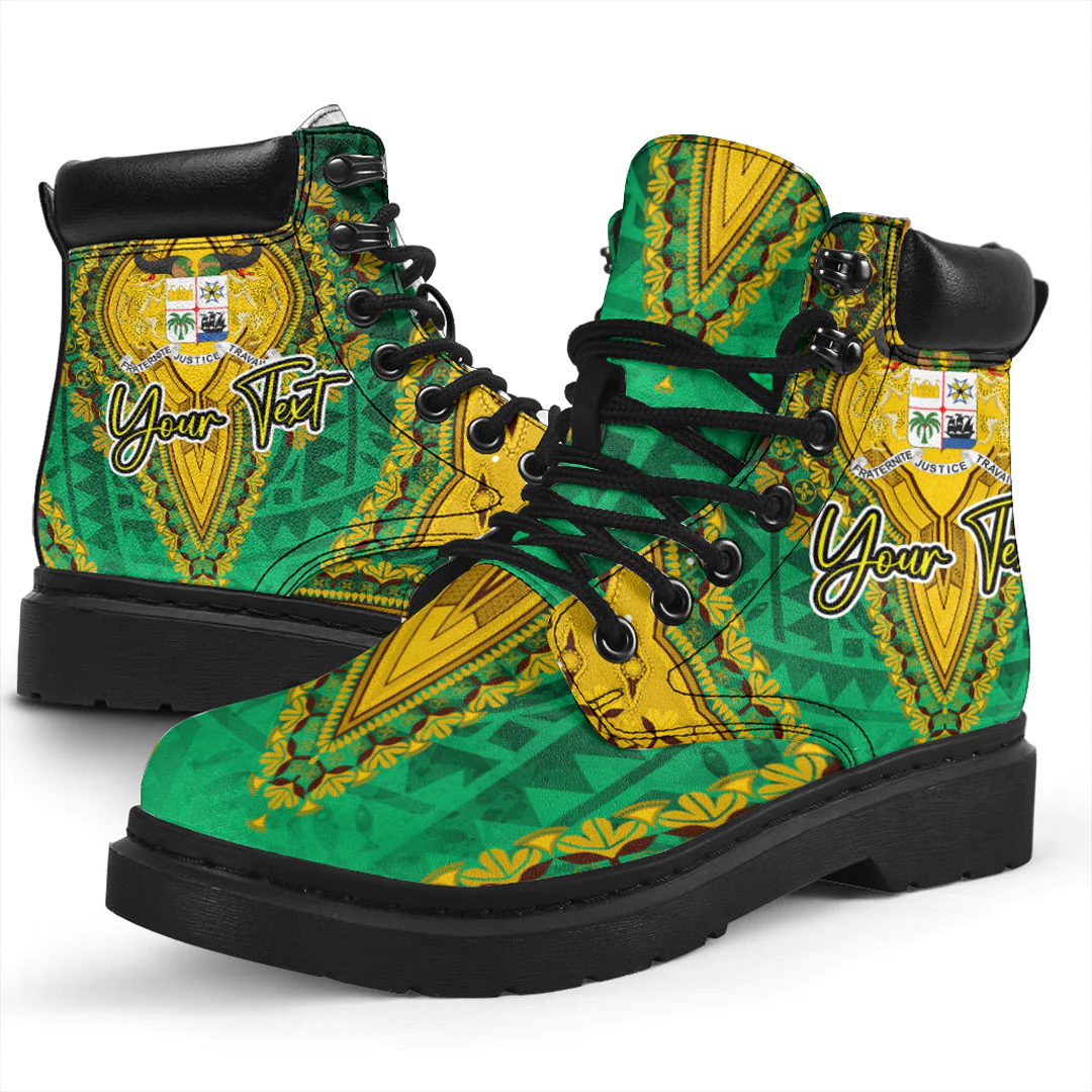 Africa Boots Benin Green Version All Season Boots Vintage African Dashiki