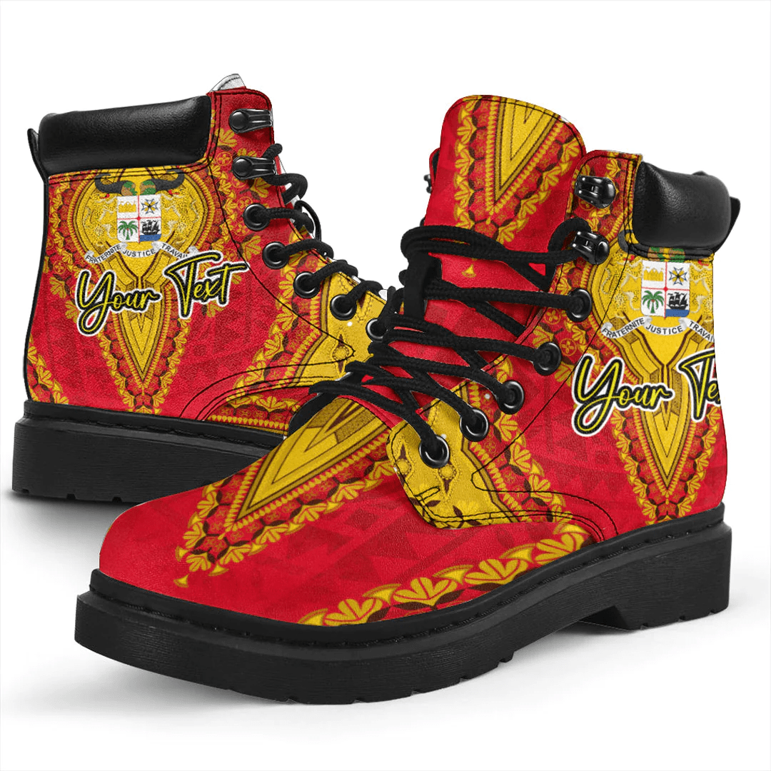 Africa Boots Benin Red Version All Season Boots Vintage African Dashiki