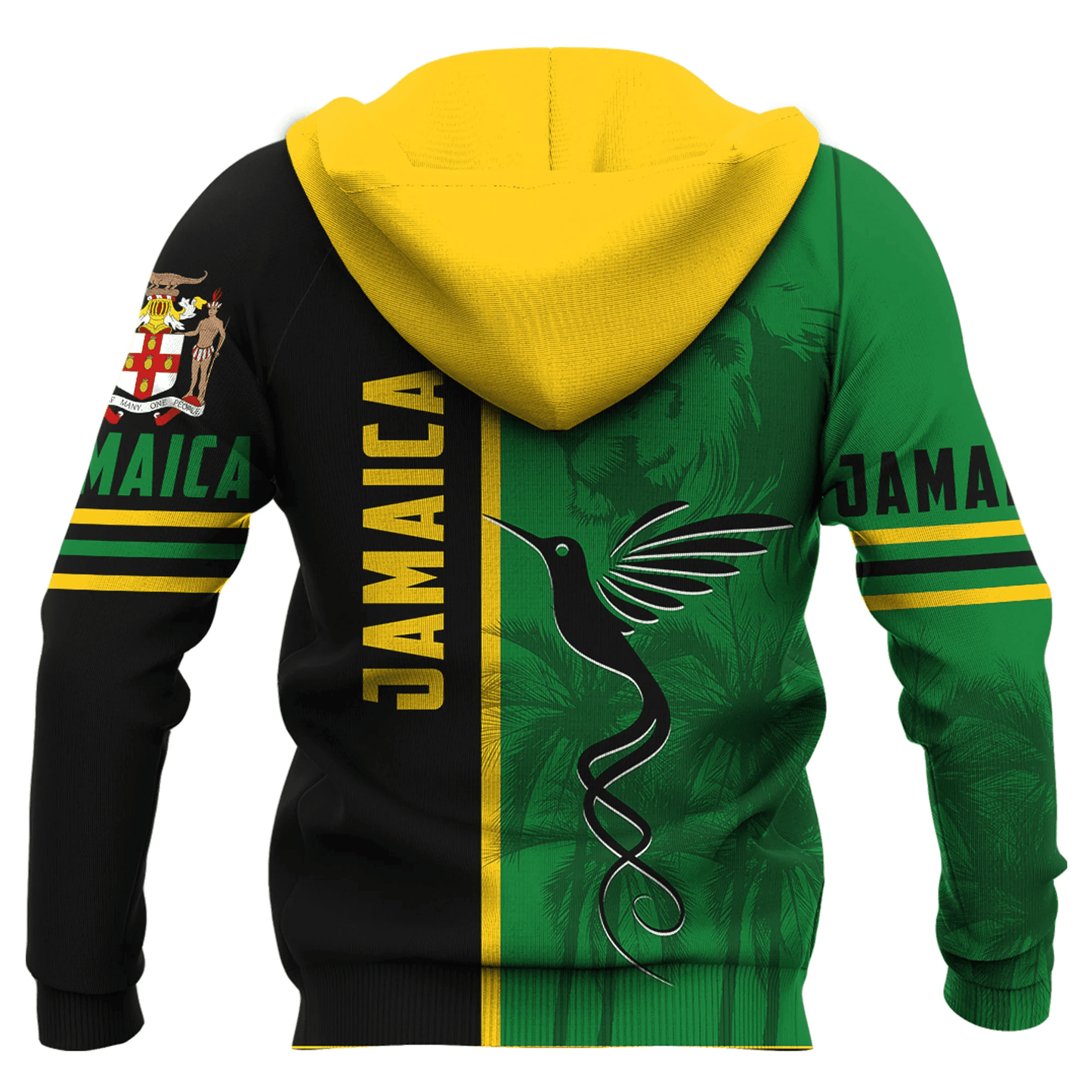 Zip Hoodie Jamaica Flag Half Landscapes