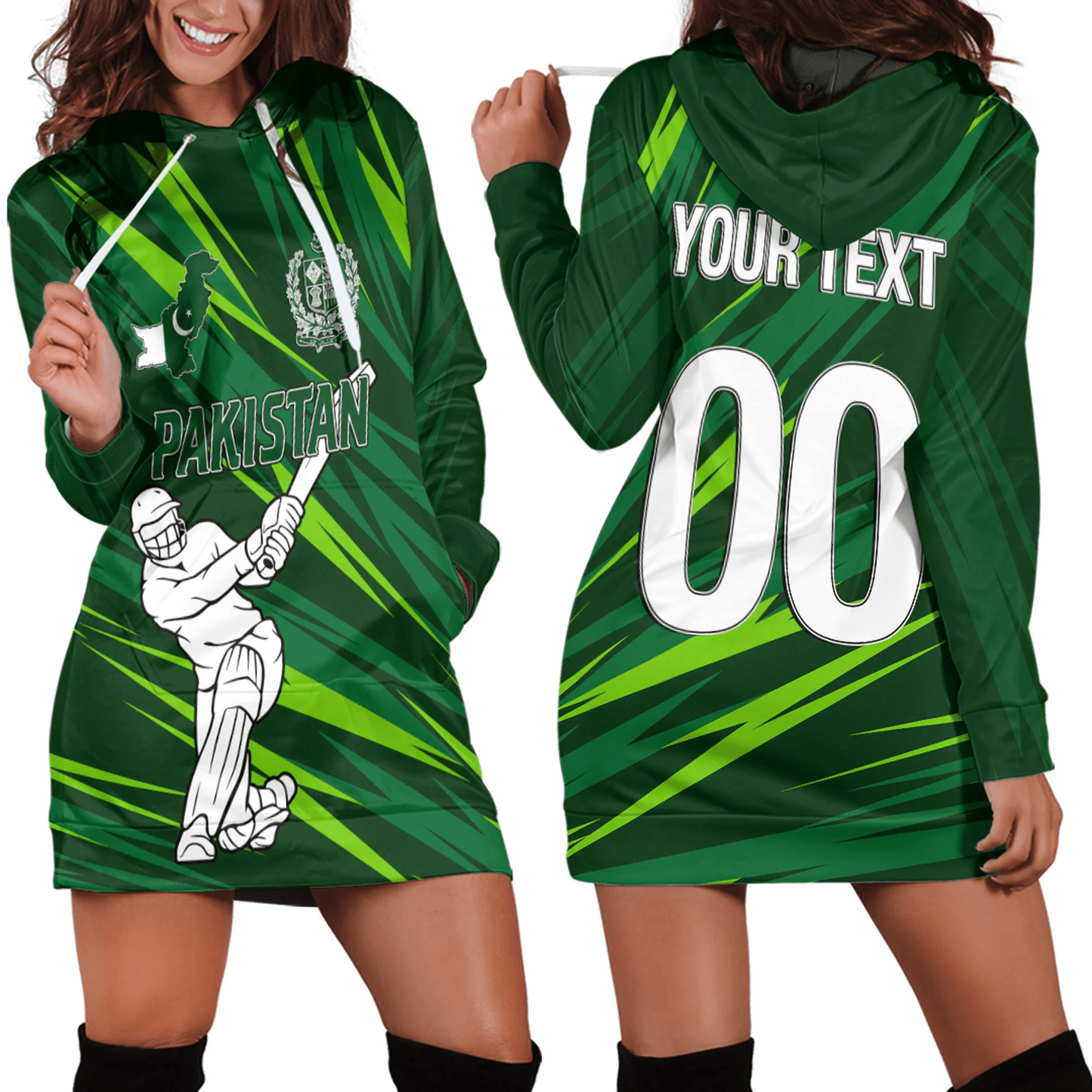 Hoodie Dress Custom Pakistan Cricket Style