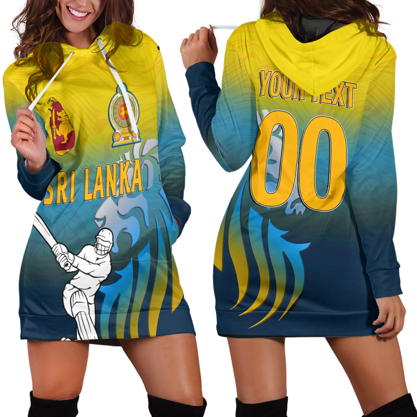 Hoodie Dress Custom Sri Lanka Cricket Style