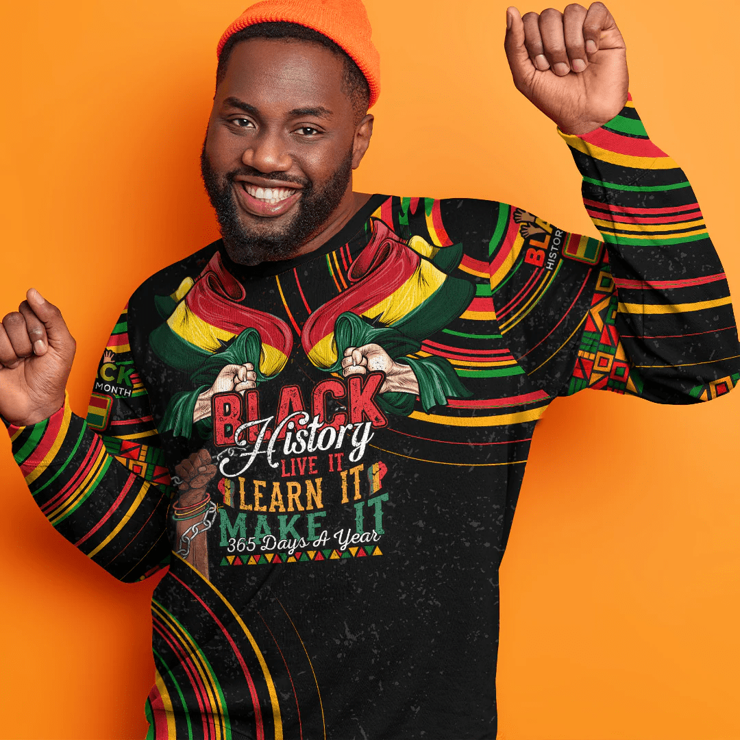 Africa Clothing Ghana Sweatshirt Black History Live it Learn it Make it