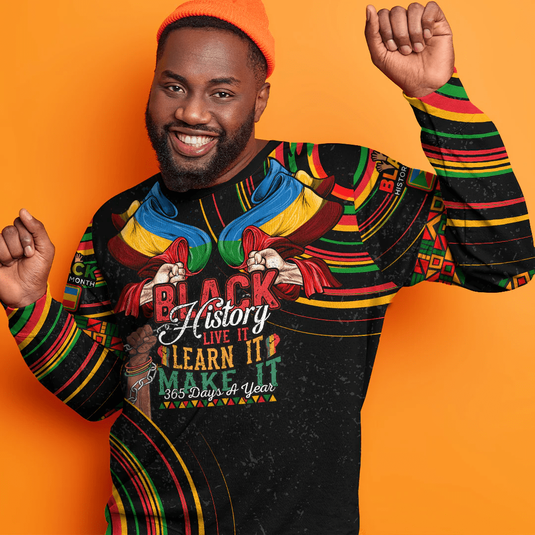 Africa Clothing Red Sea Afar Democratic Organisation Sweatshirt Black History Live it Learn it Make it