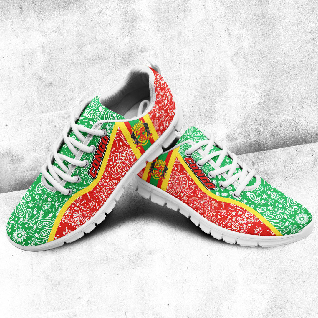 Shoes Republic Of The Congo Red Version Sneakers Paisley Bandana Special Style