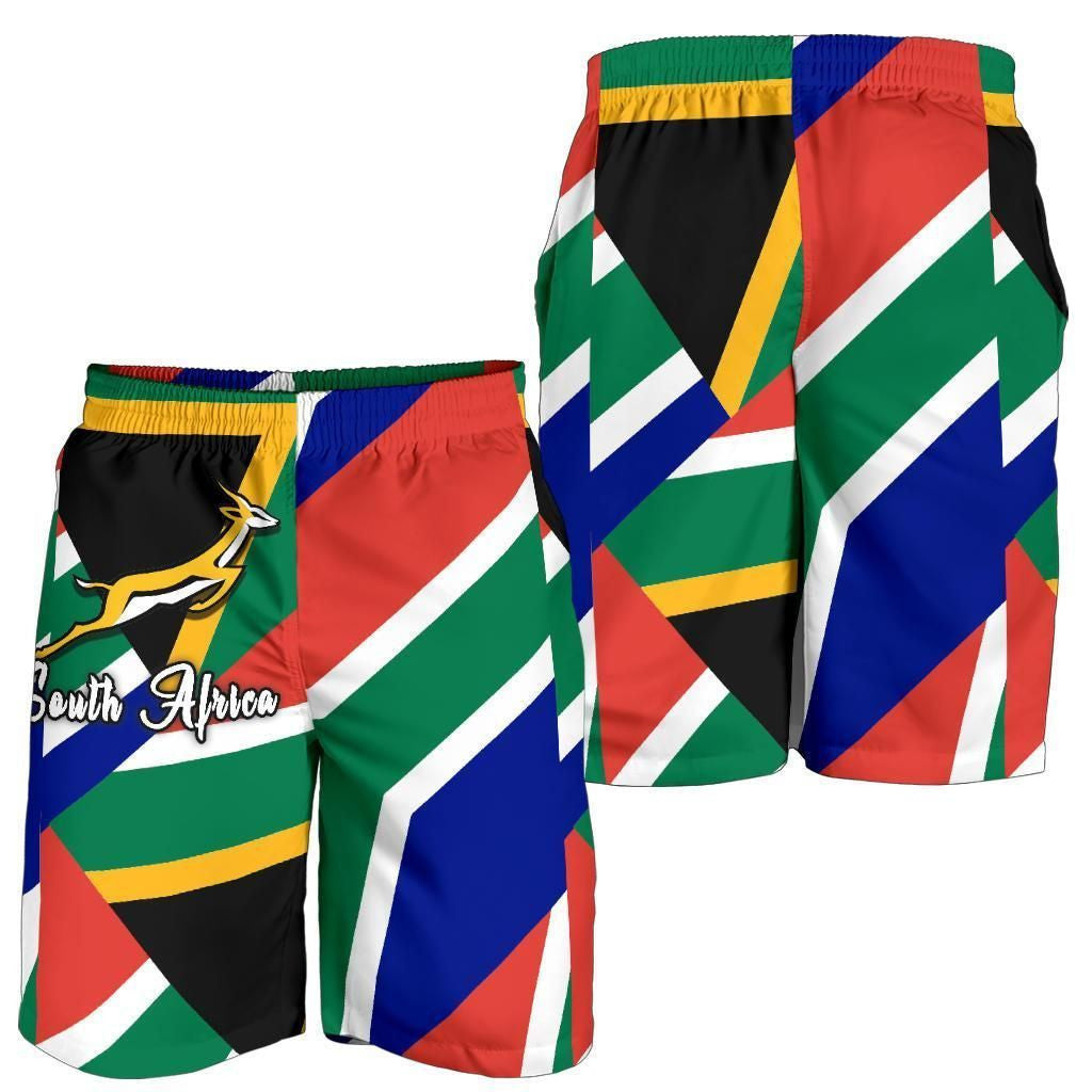 Short South Africa Springbok Men's Shorts Flag Patch Up Version