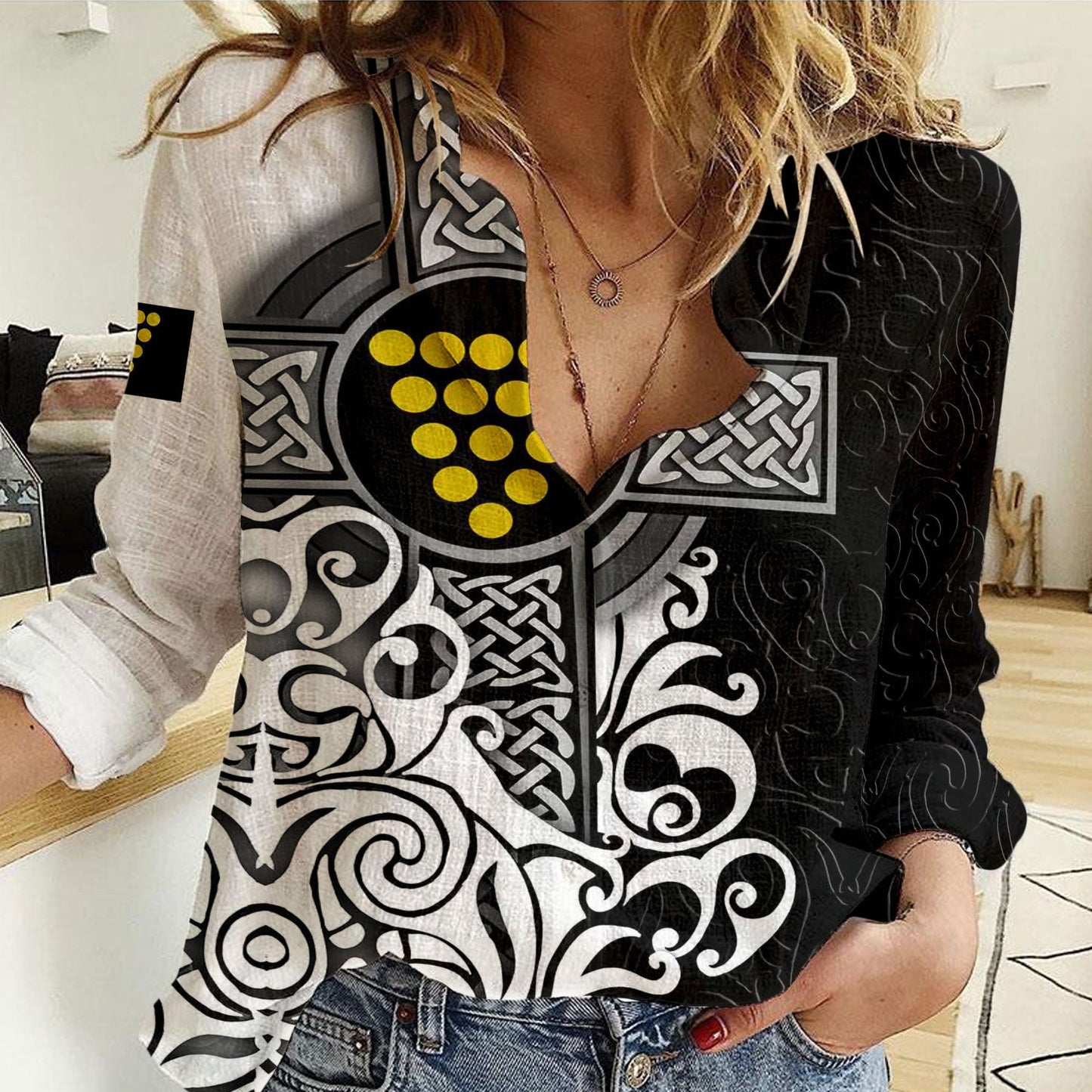 Cornwall Cross Celtic Style Women Casual Shirt