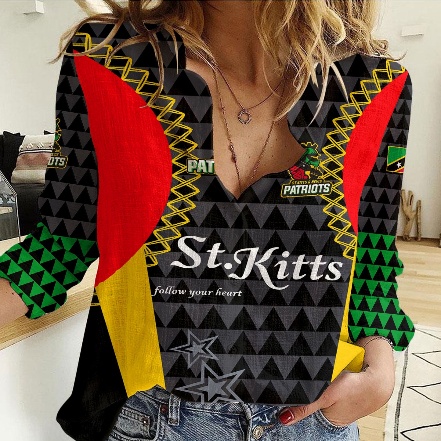 Women Casual Shirt Custom St Kitts and Nevis Patriots Cricket