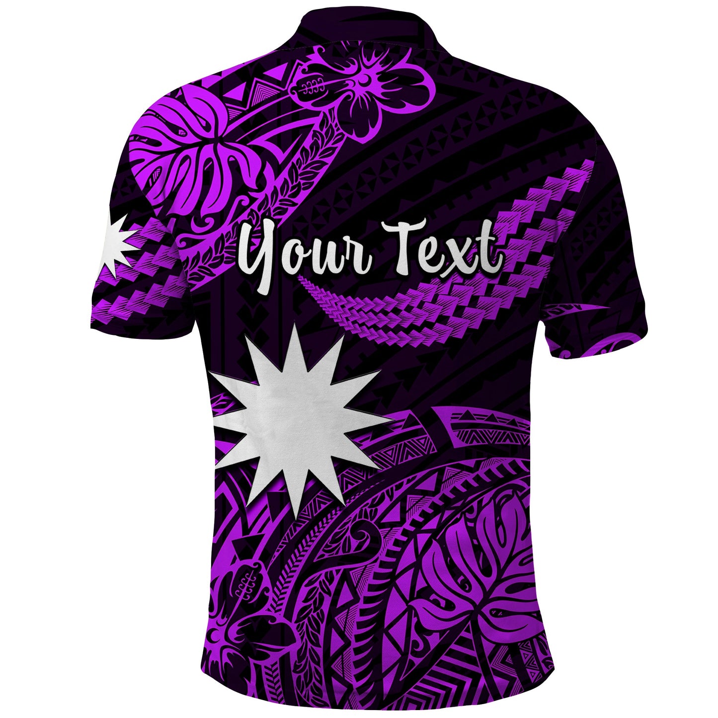 Custom Personalised Nauru Polynesian Hibiscus Naoero Purple Polo Shirt