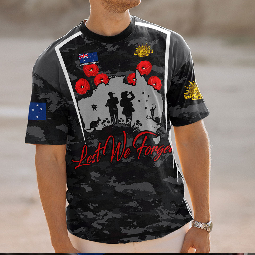 Anzac Day T Shirt Australia Anzac Day Serving Our Country Lest We Forget