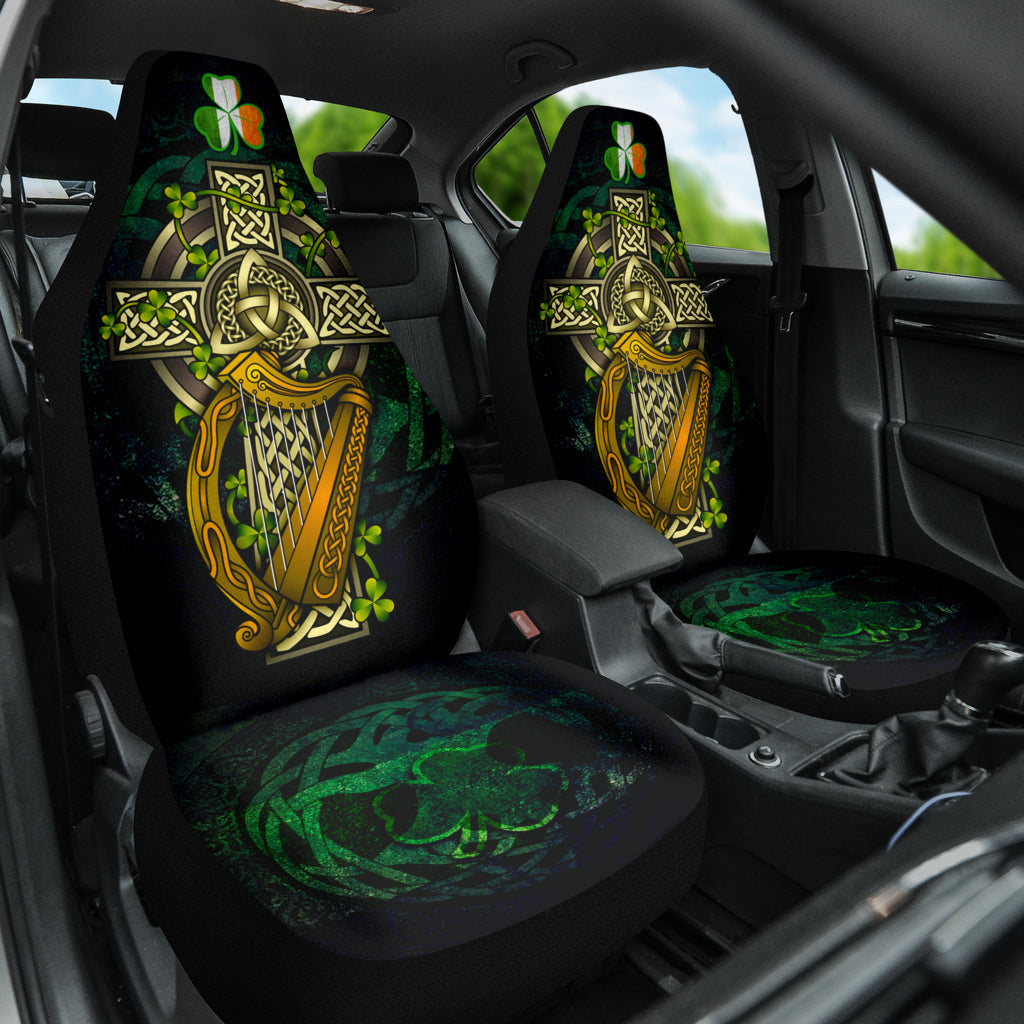 Accessories Personalized Ireland Celtic Car Seat Covers Cross With Shamrock Patterns