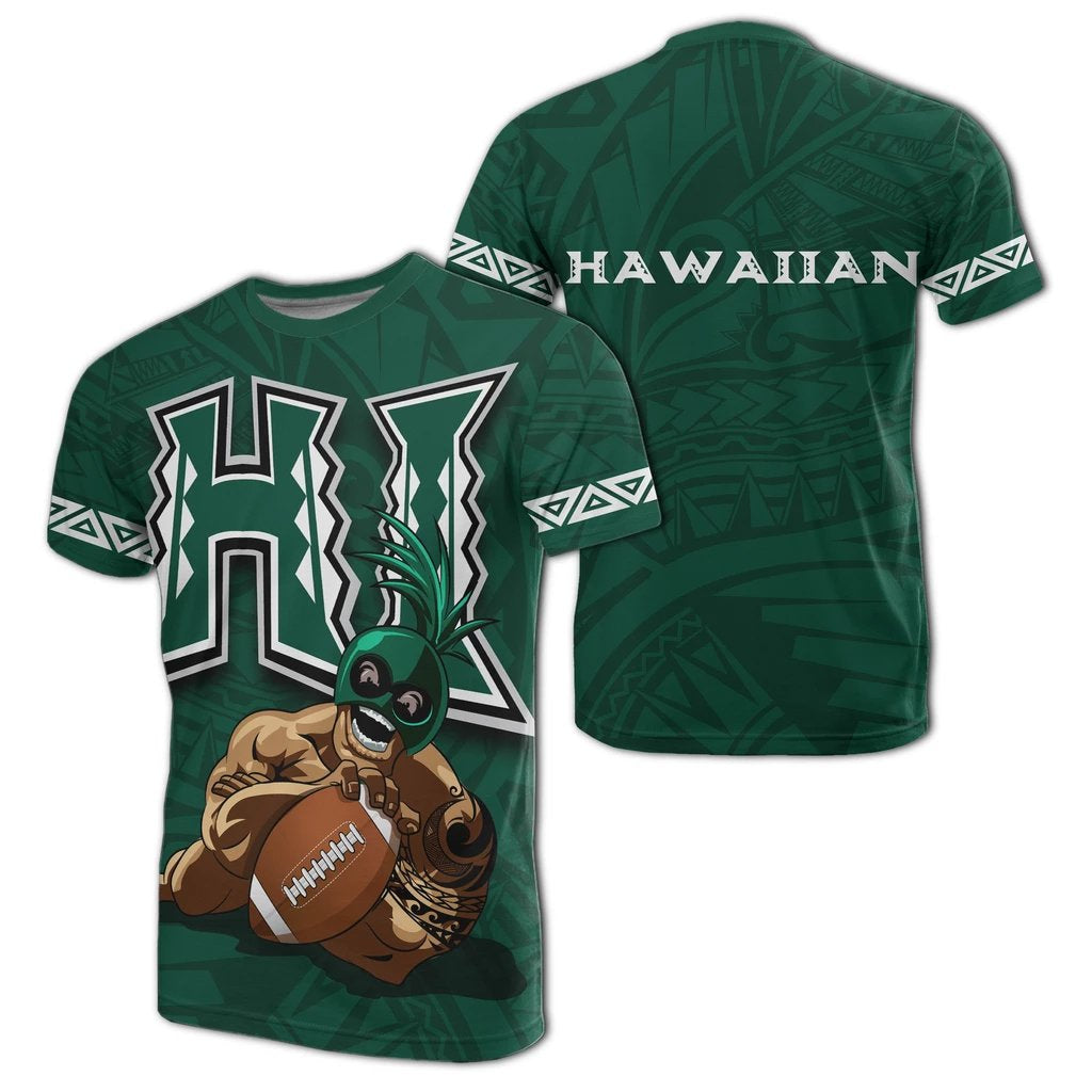 Polynesian Kakau Hawaii Warrior Football T Shirt
