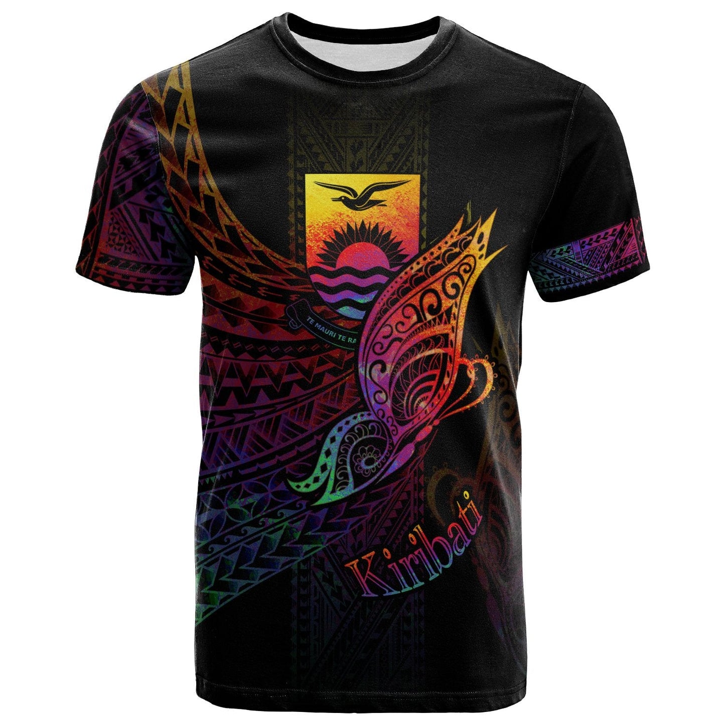 Kiribati T Shirt Butterfly Polynesian Style