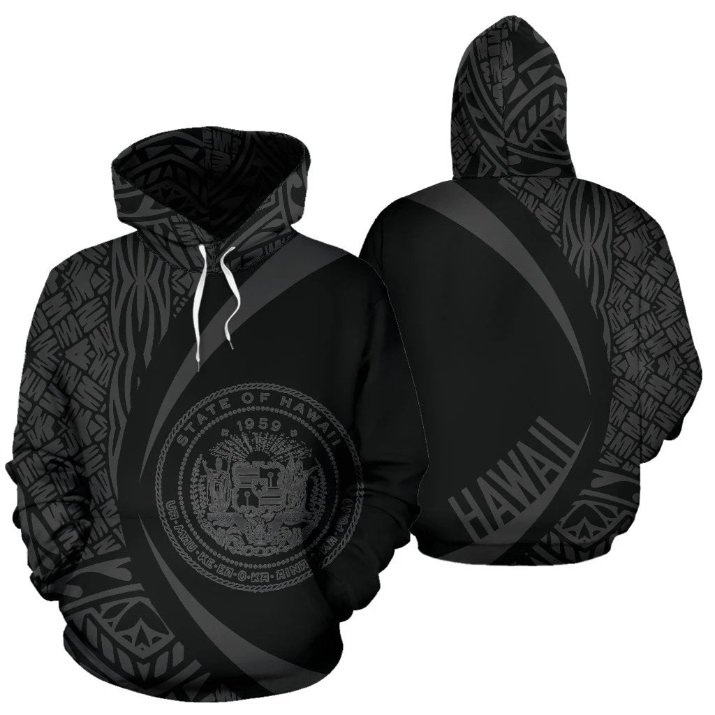 Hawaii Polynesian Hoodie Circle Style 01 Gray Color