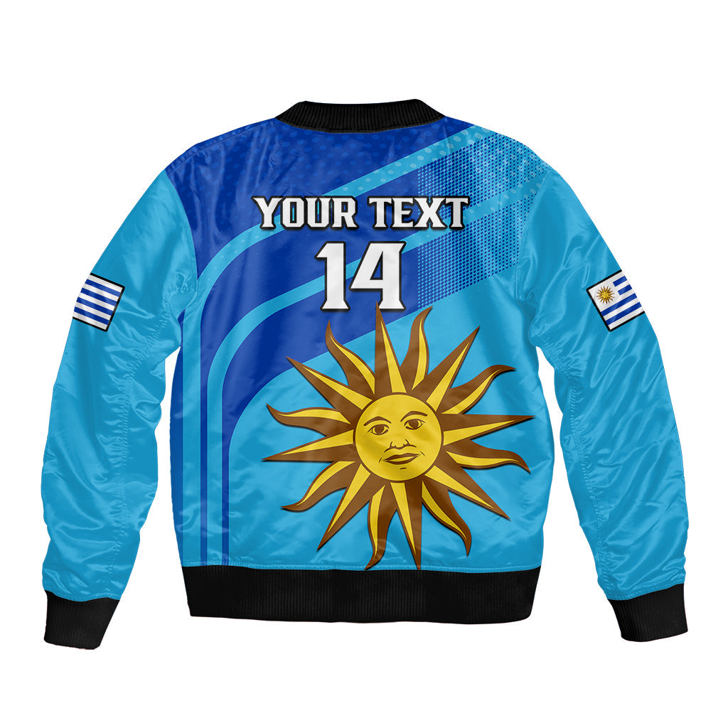 (Custom Text And Number) Uruguay Rugby 7s Sporty Style Bomber Jacket
