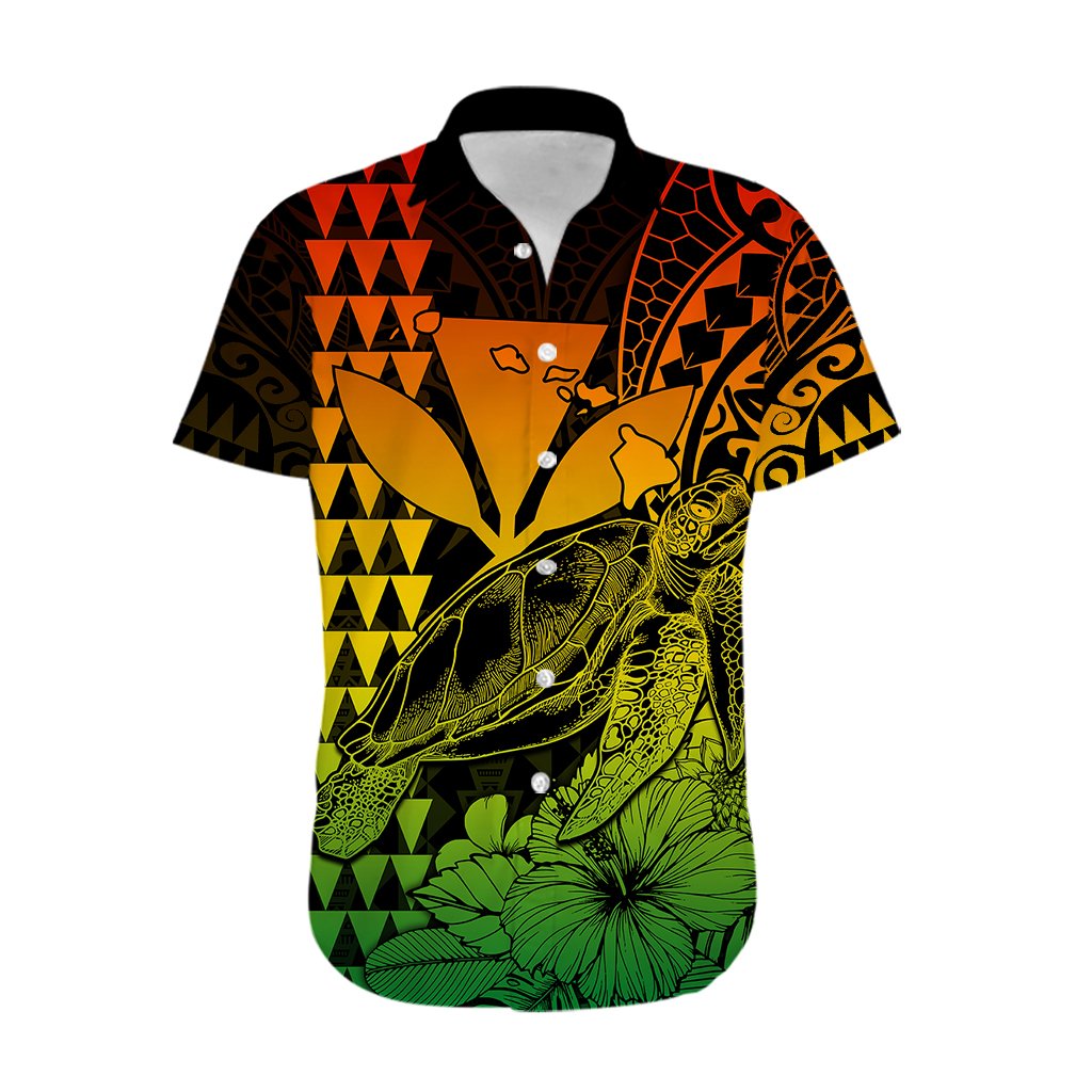 Custom Personalised Kakau Polynesian Tribal Hawaiian Turtle with Kanaka Maoli Reggae Hawaiian Shirt