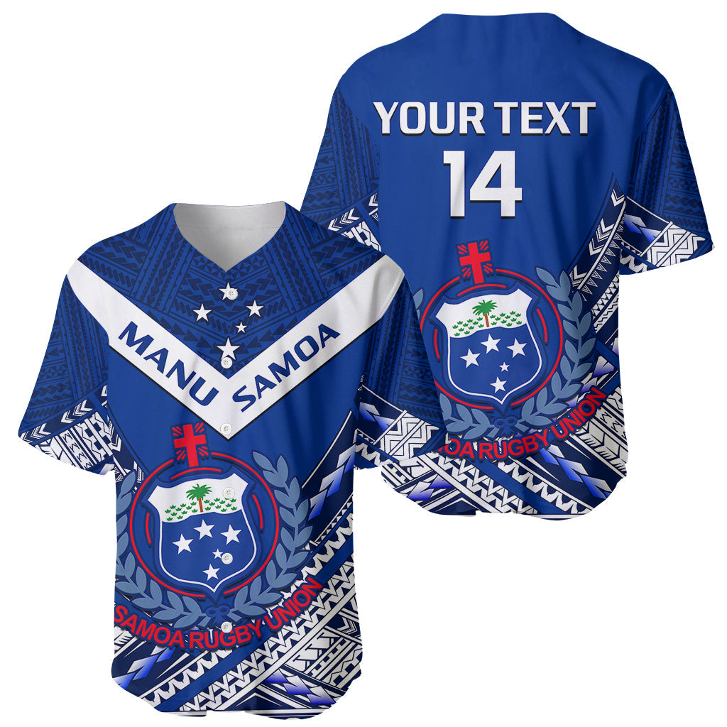 (Custom Text And Number) Samoan Rugby Manu Samoa 7s Polynesian Pattern Baseball Jersey