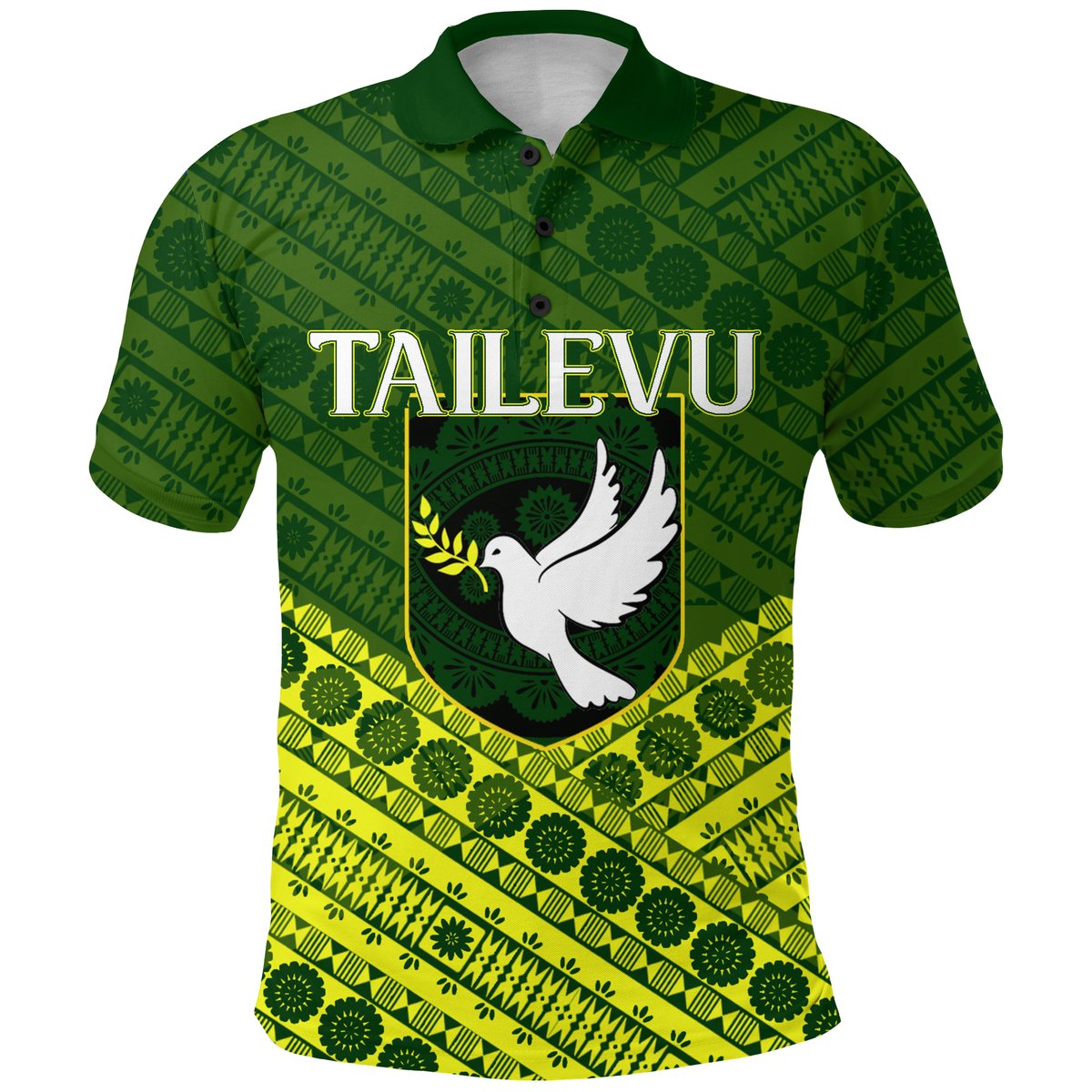 Tailevu Rugby Union Fiji Polo Shirt - Tapa Pattern -