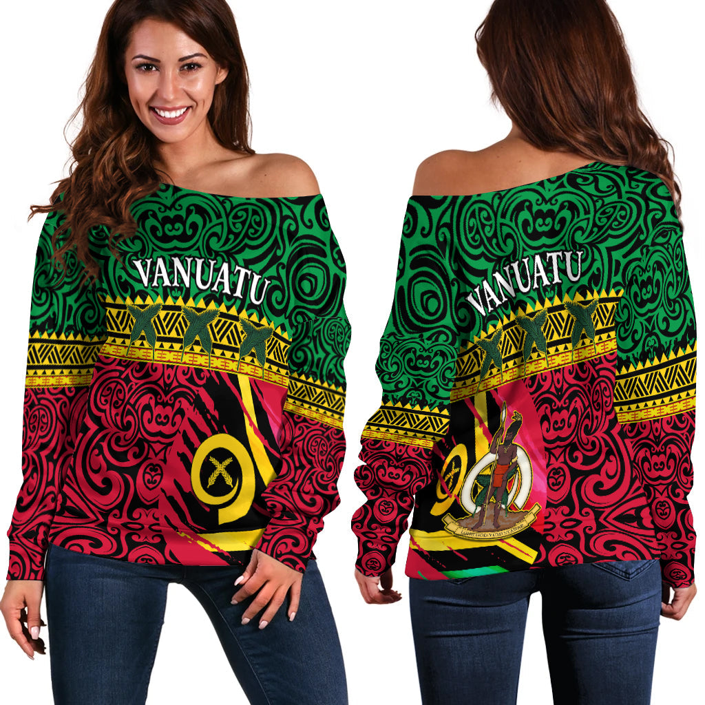 Vanuatu Dreamy Off Shoulder Sweater Flag and Pattern