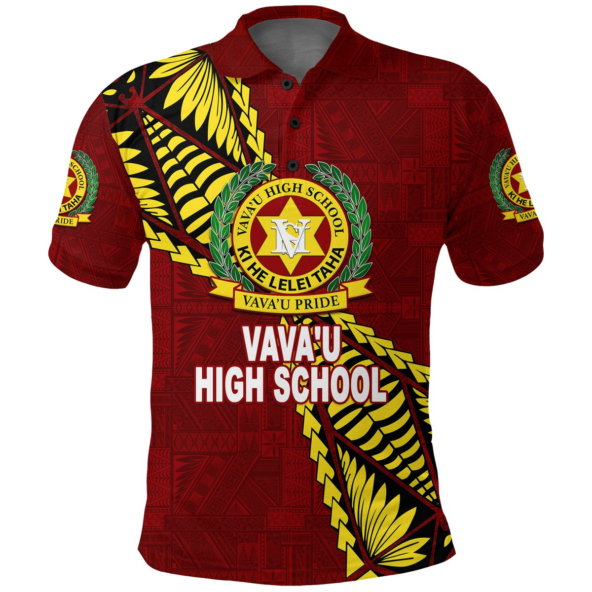 Tonga Vava'u High School Tongan Patterns Polo Shirt -