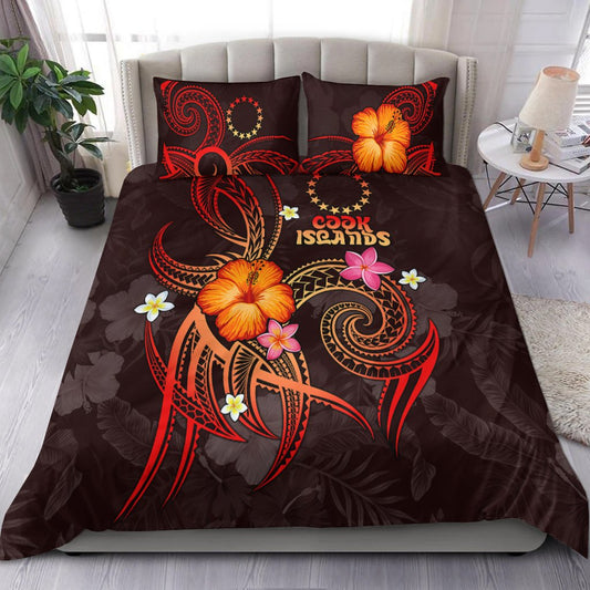 Cook Islands Polynesian Bedding Set Legend of Cook Islands (Red)