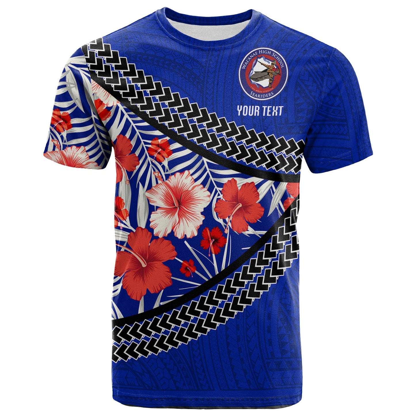(Custom Personalised) Waianae High School T Shirt Hawaiian Hibiscus Flowers