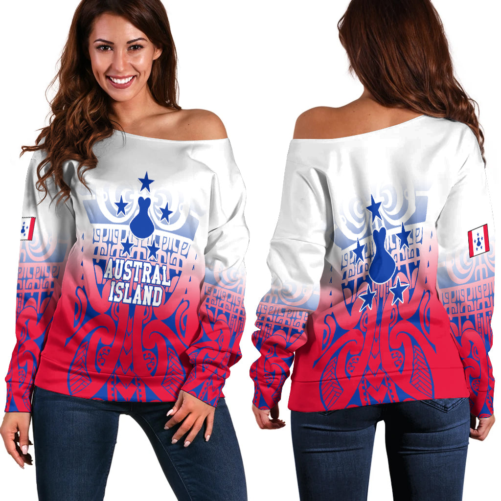 Austral Islands Tribal Tattoo Women Off Shoulder Sweater