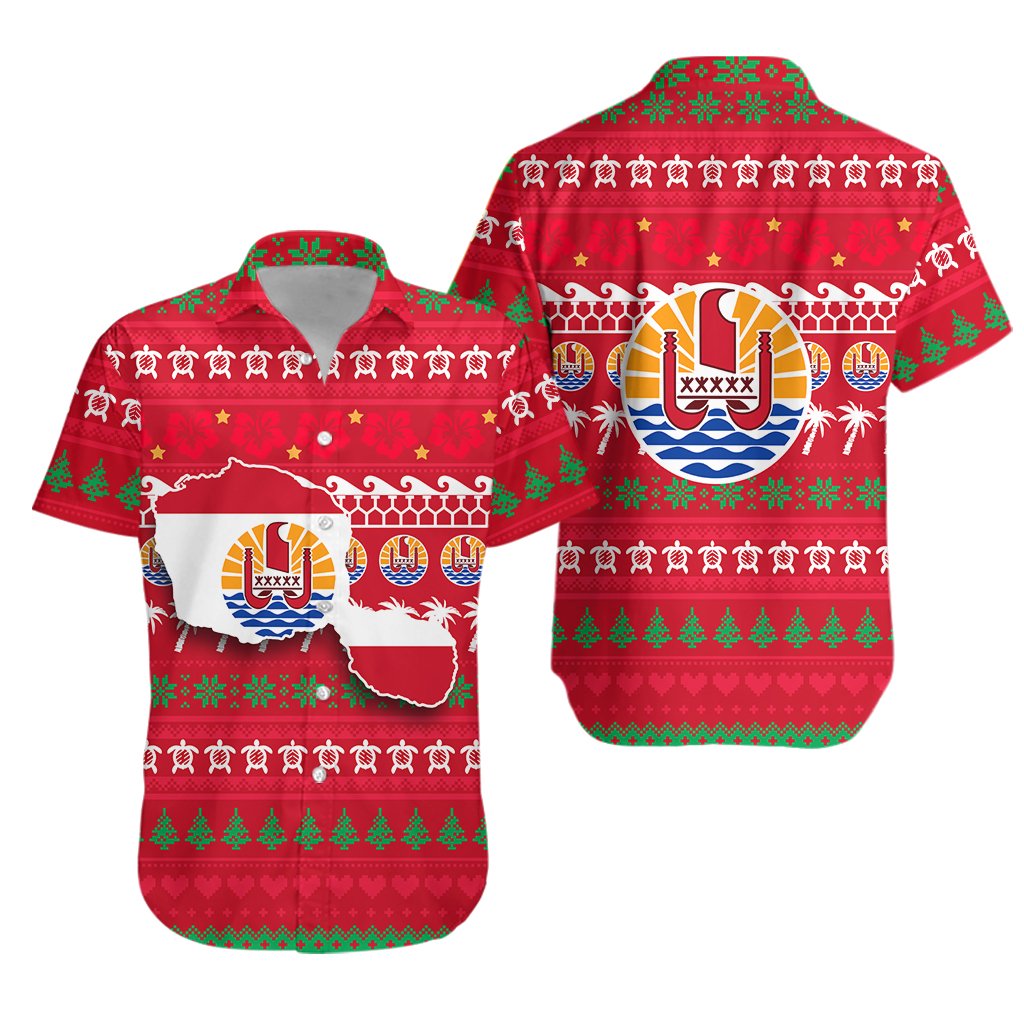 Tahiti Christmas Hawaiian Shirt - Ugly Christmas -