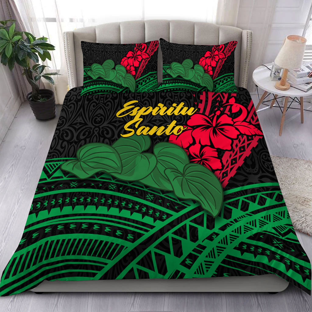 Vanuatu Espiritu Santo Bedding Set Kava With Hibiscus
