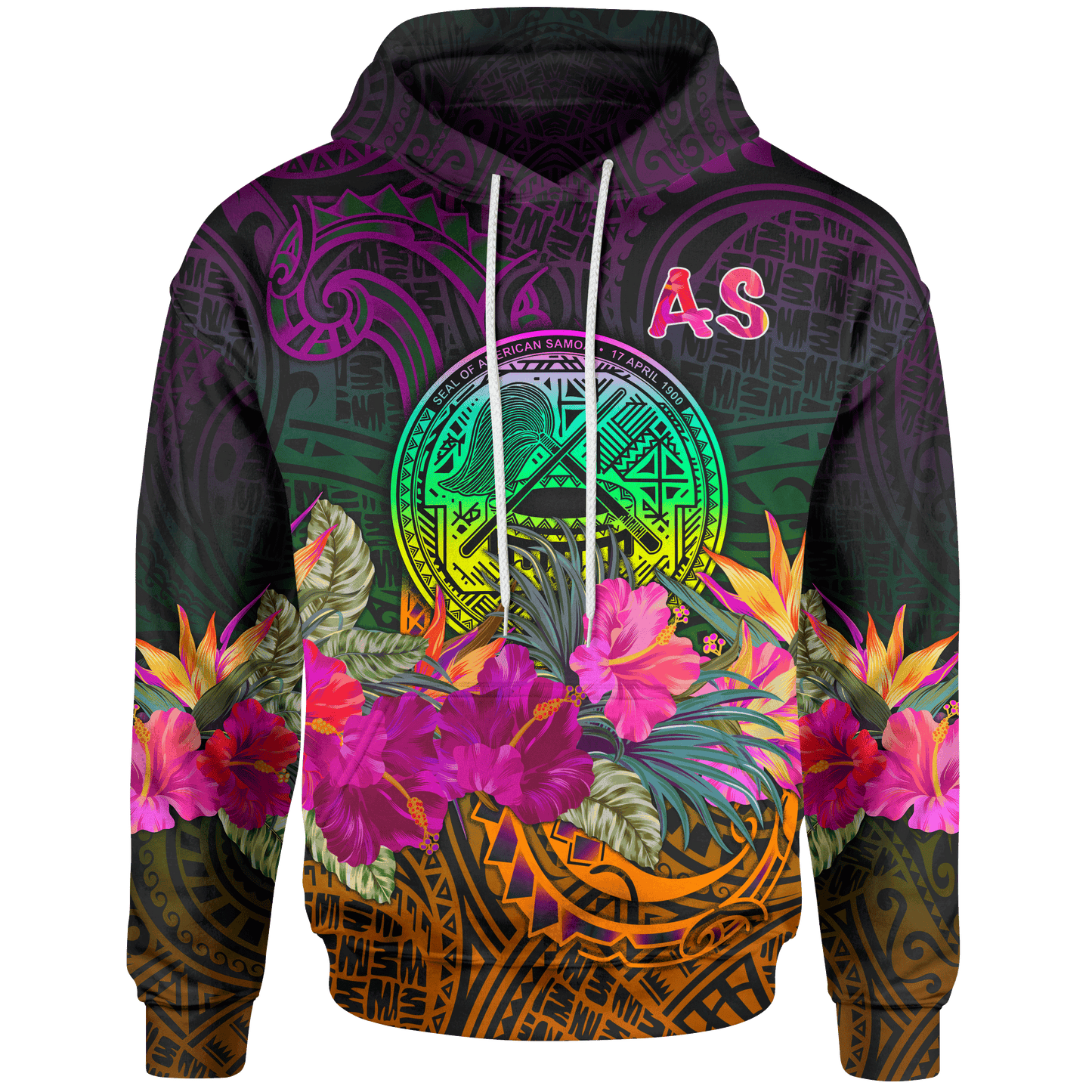 American Samoa Hoodie Summer Hibiscus