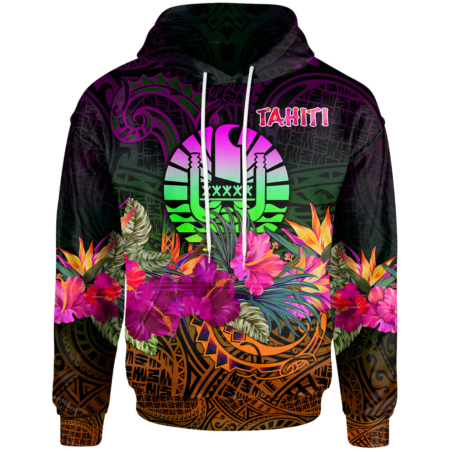 Tahiti Polynesian Hoodie Summer Hibiscus
