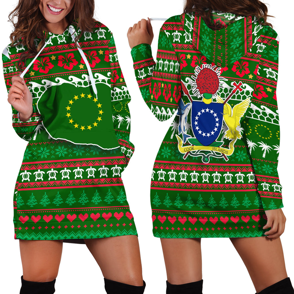Cook Islands Christmas Hoodie Dress Ugly Christmas