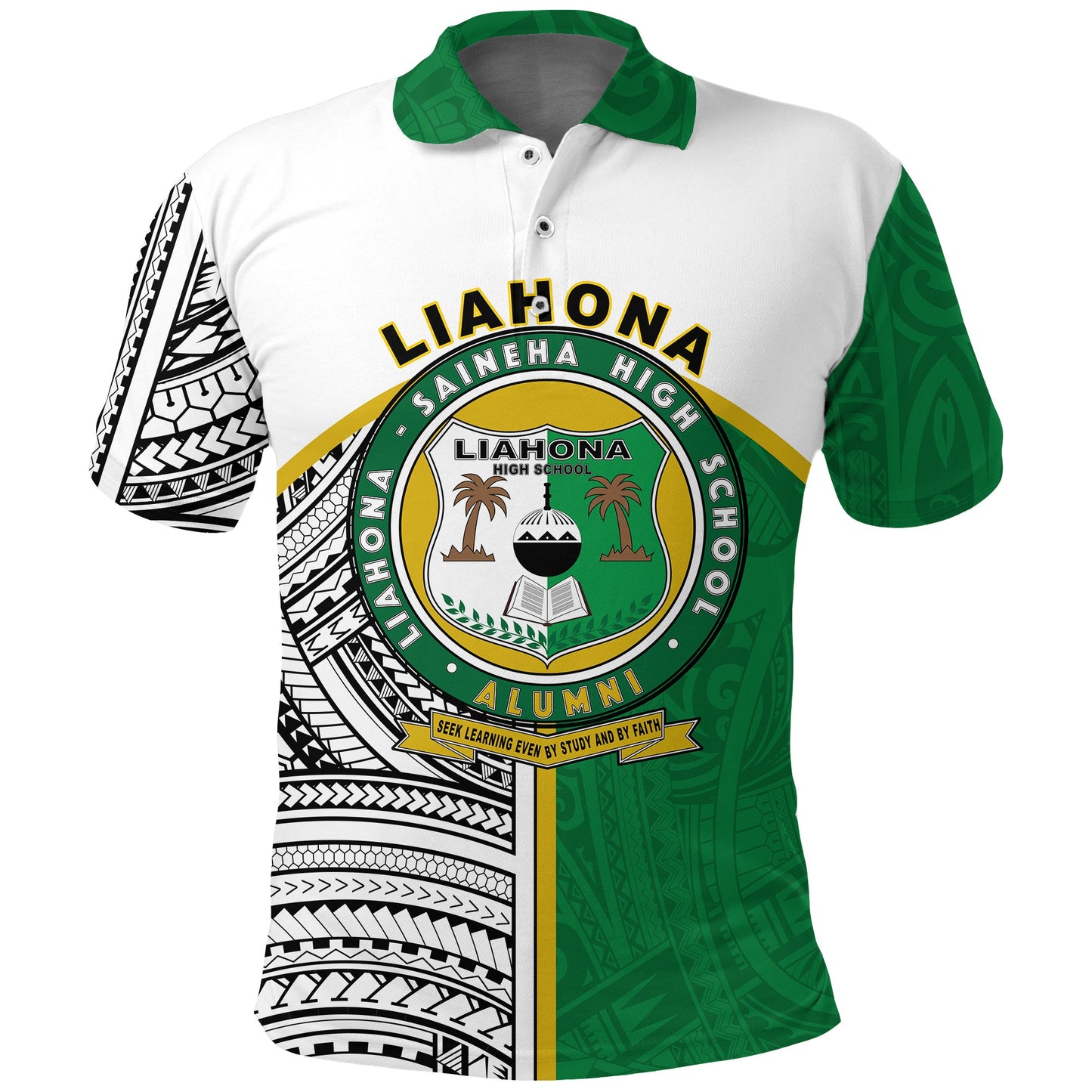 Liahona High School Polo Shirt - Polynesian Patterns -