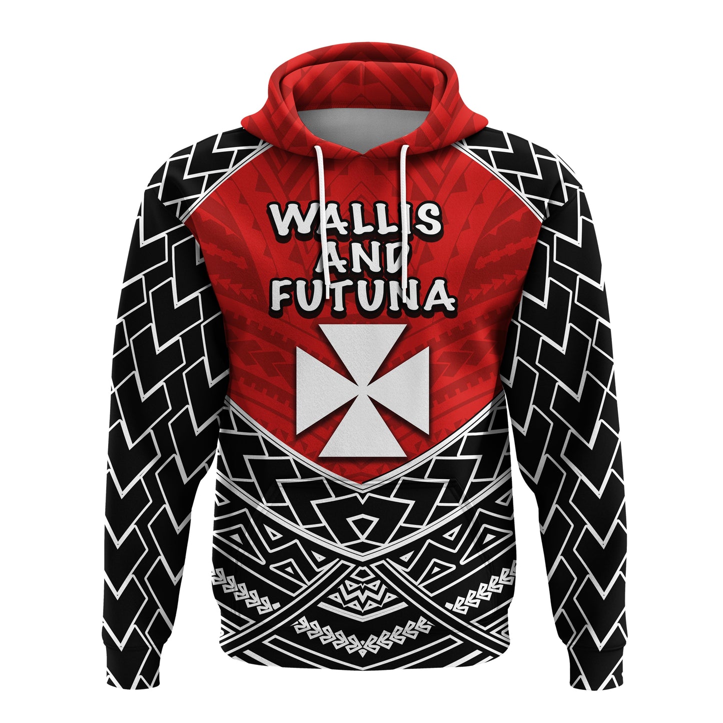 ( Personalised) Wallis And Futuna Hoodie Polynesian Tattoo