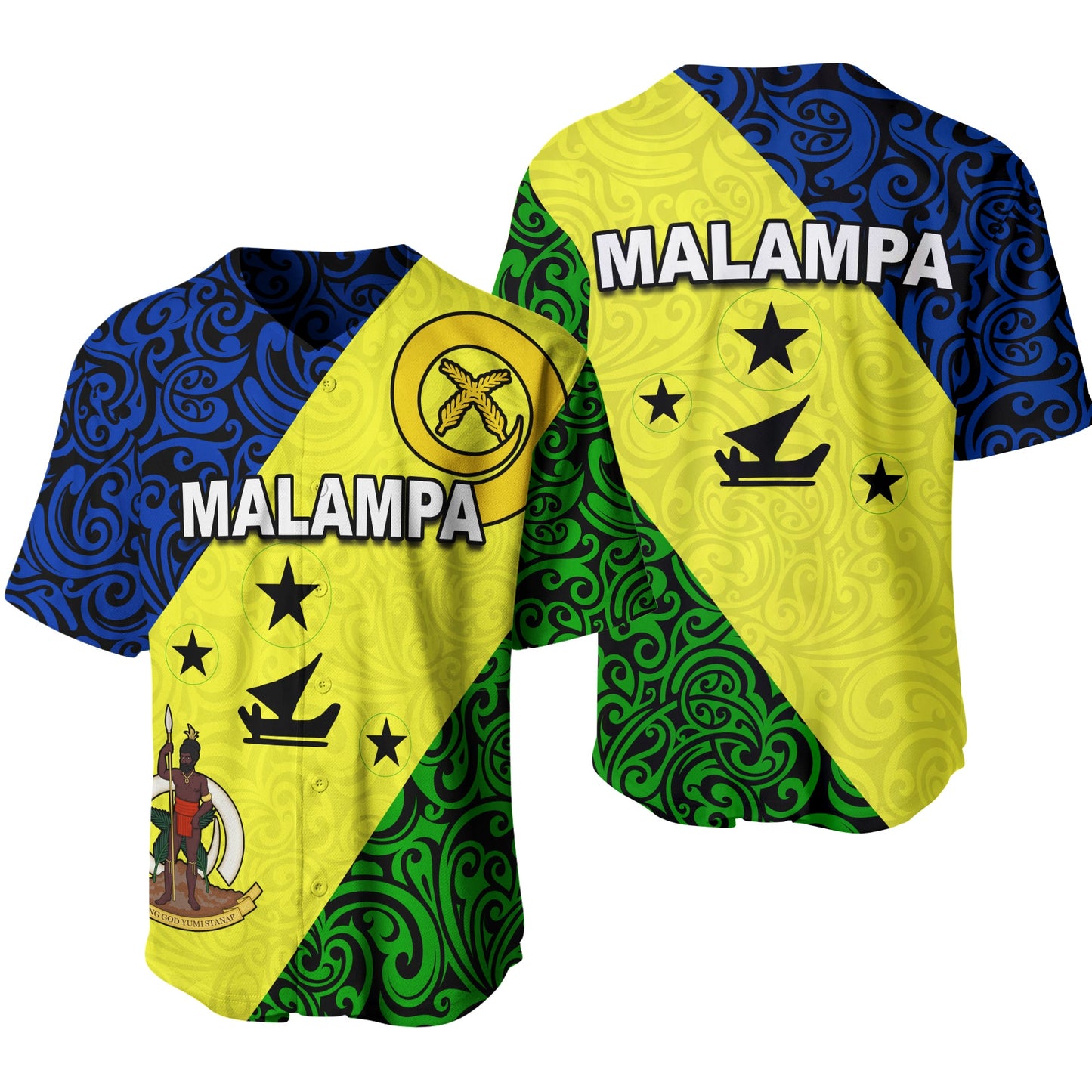 Malampa Province Vanuatu Patterns Baseball Jersey