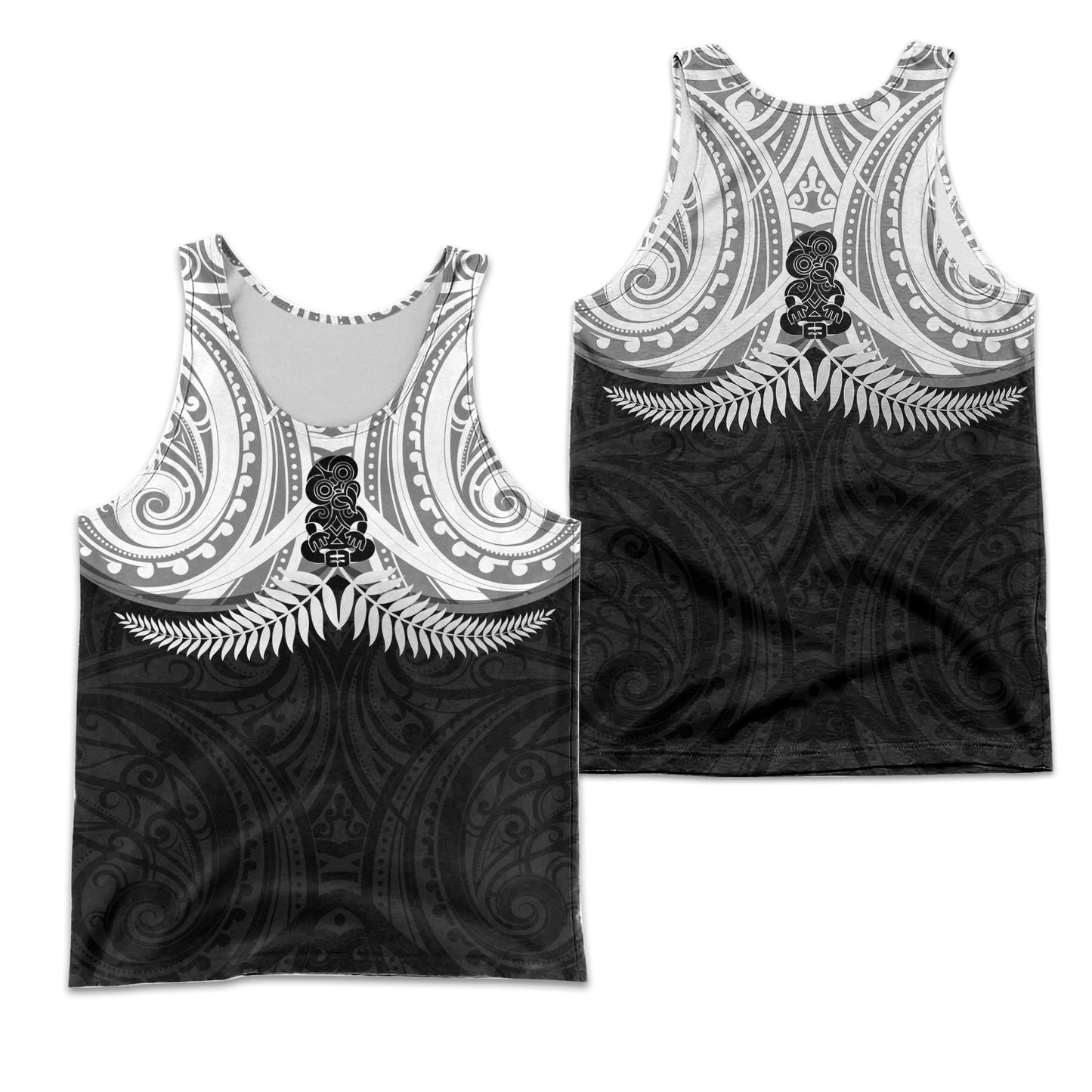 New Zealand Men's Tank Top Maori Silver Fern