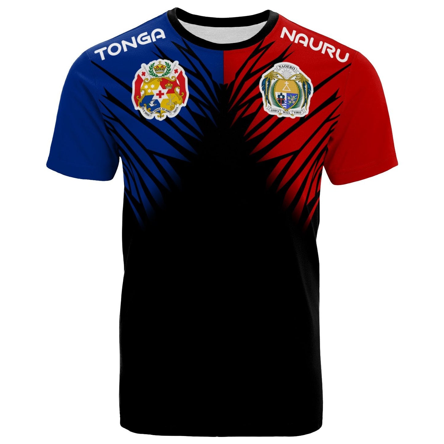 Tongaruan All Over T - Shirt - Tongaruan Coat Of Arms Break Style
