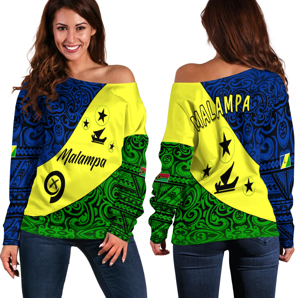 Malampa Province Off Shoulder Sweater Vanuatu Pattern