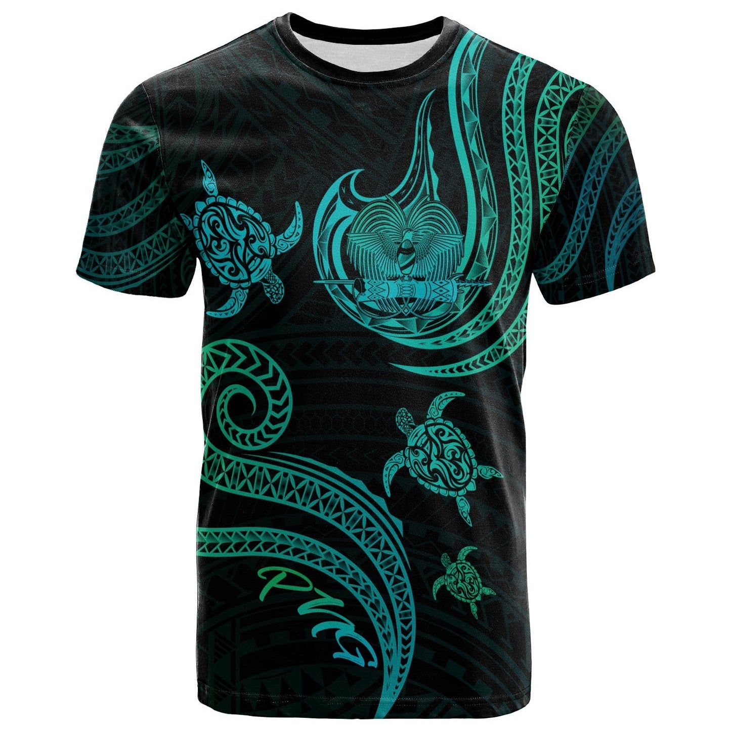 Papua New Guinea T - Shirt - Polynesian Turtle With Pattern